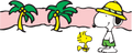 Snoopy and Woodstock at the Beach DTF transfer