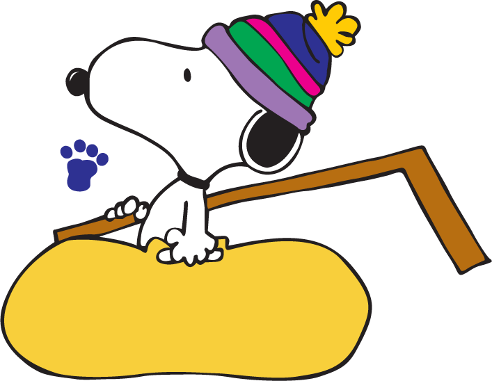 Snoopy Sledding in Winter Hat DTF transfer