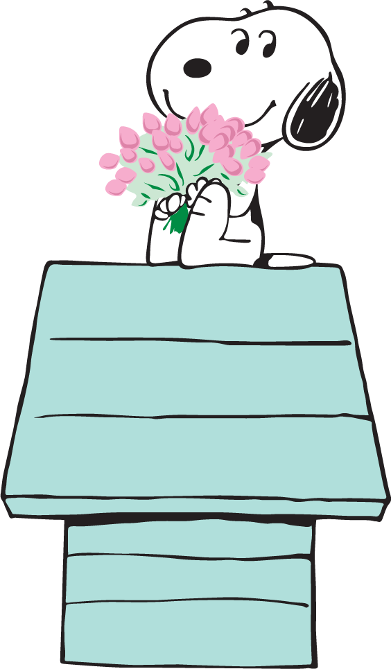 Snoopy with Flowers on Doghouse DTF transfer
