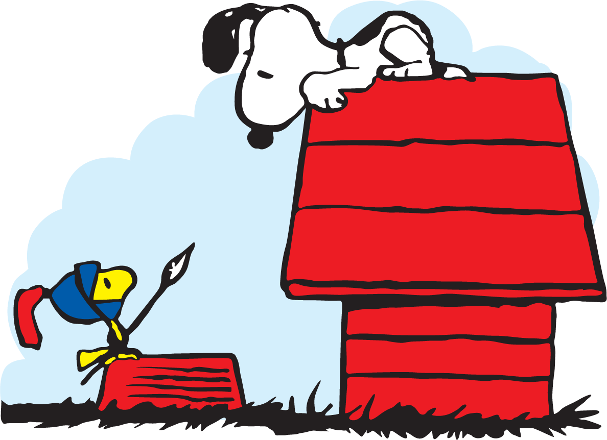 Snoopy on Doghouse with Woodstock DTF transfer