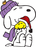 Snoopy Hugging Woodstock in Santa Hat DTF transfer