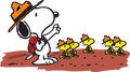 Beagle Scout Snoopy Leading the Troop DTF transfer