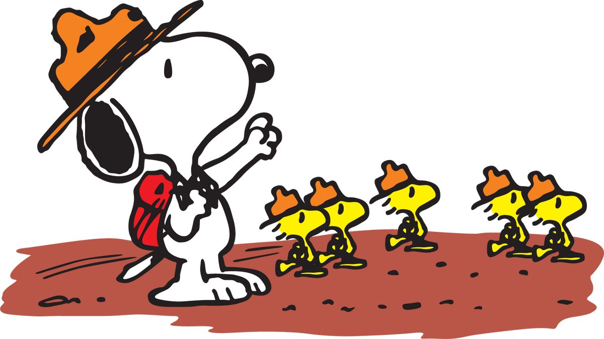 Beagle Scout Snoopy Leading the Troop DTF transfer