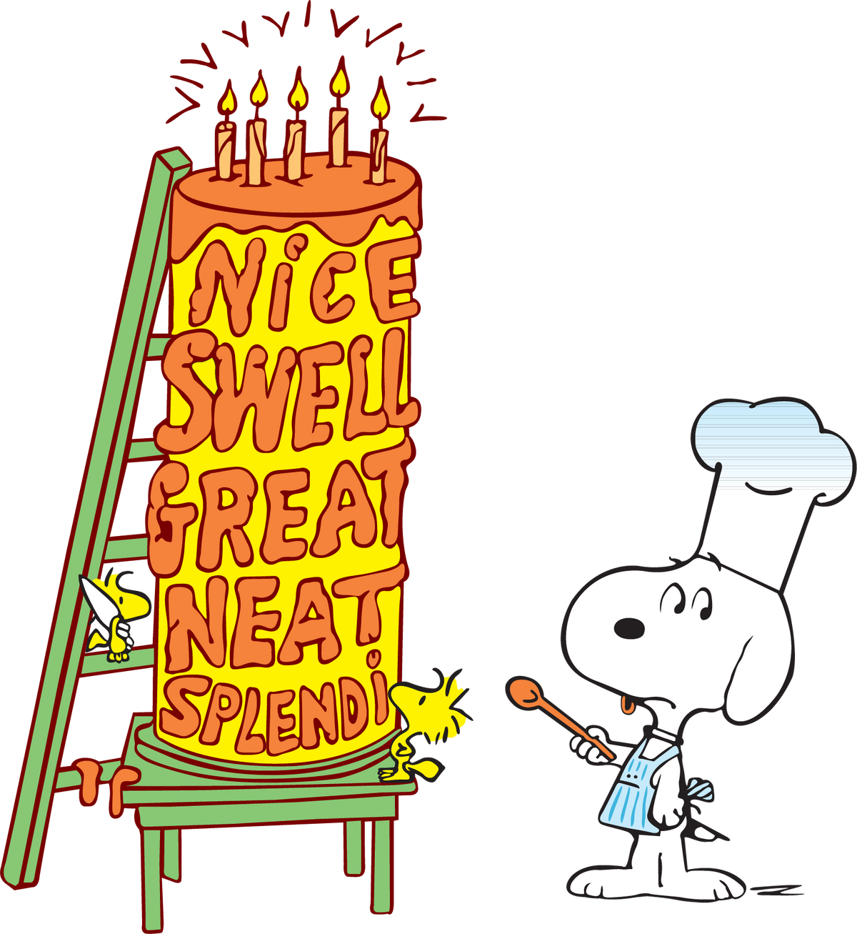 Chef Snoopy Birthday Cake DTF transfer