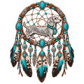 Southwestern Silver Dachshund Dreamcatcher DTF transfer
