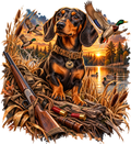 Sunset Dachshund Duck Hunt DTF transfer
