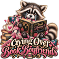 Crying Over Book Boyfriends Raccoon Pink DTF transfer