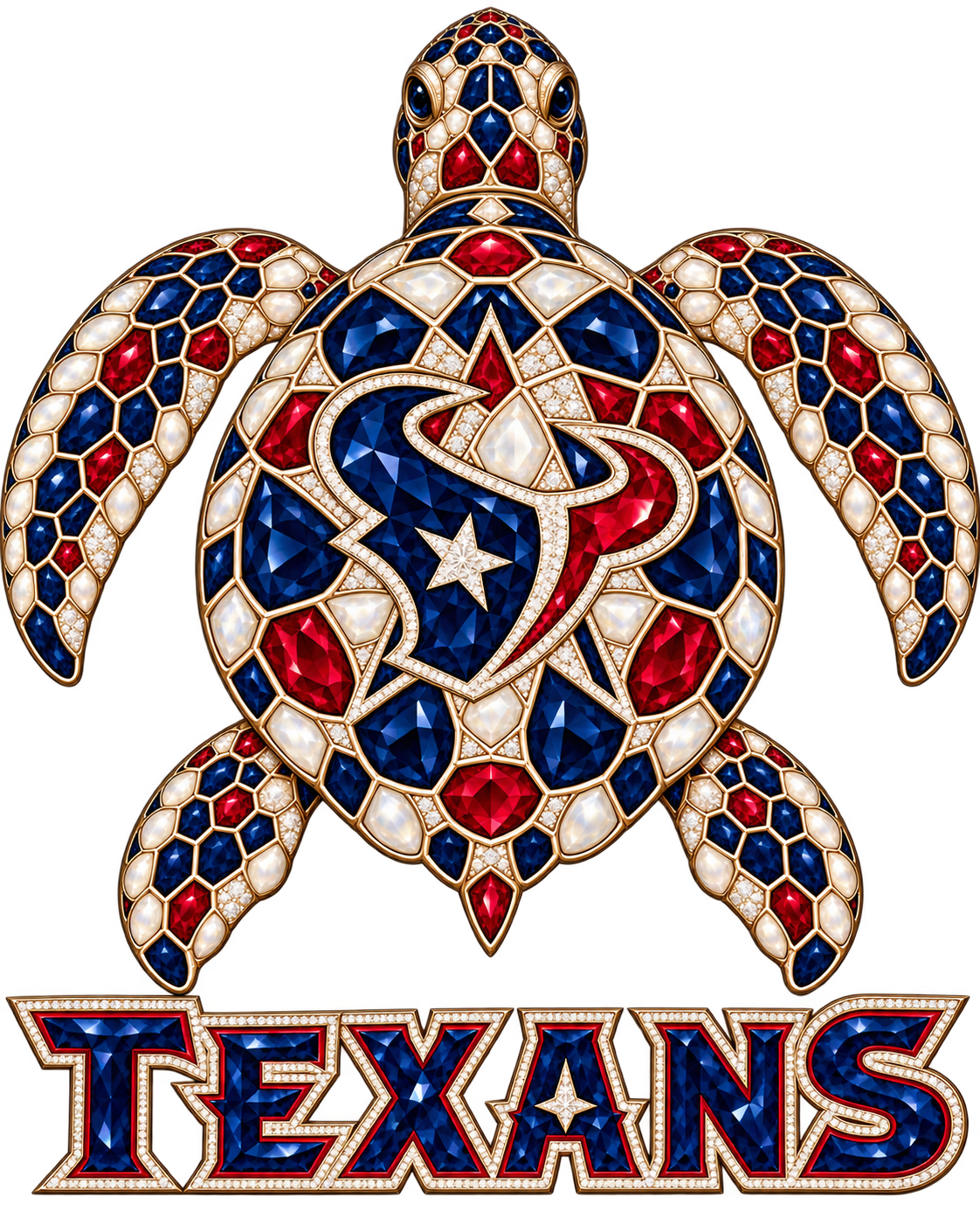 Houston Texans Jeweled Sea Turtle DTF transfer