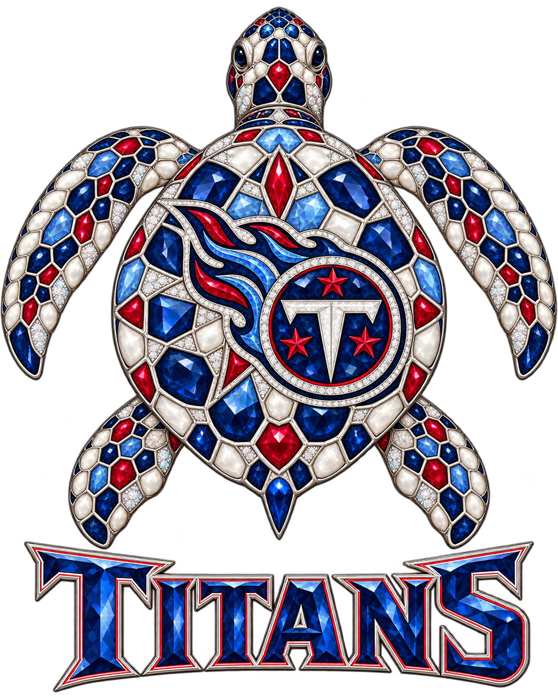 Tennessee Titans Jeweled Sea Turtle DTF transfer