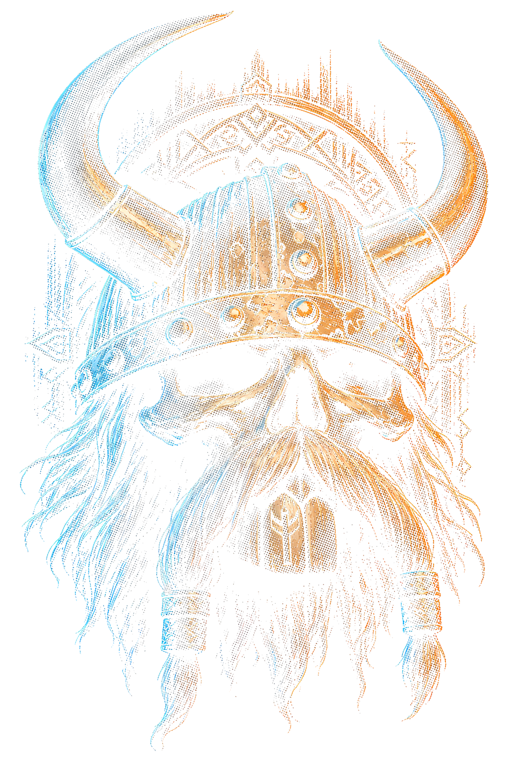 Viking 007 halftone DTF transfer