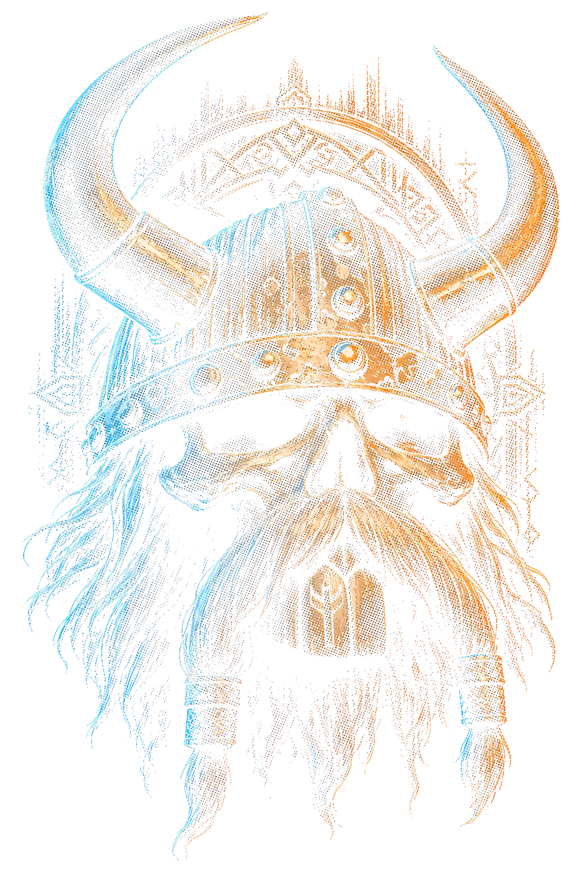 Viking 007 halftone DTF transfer