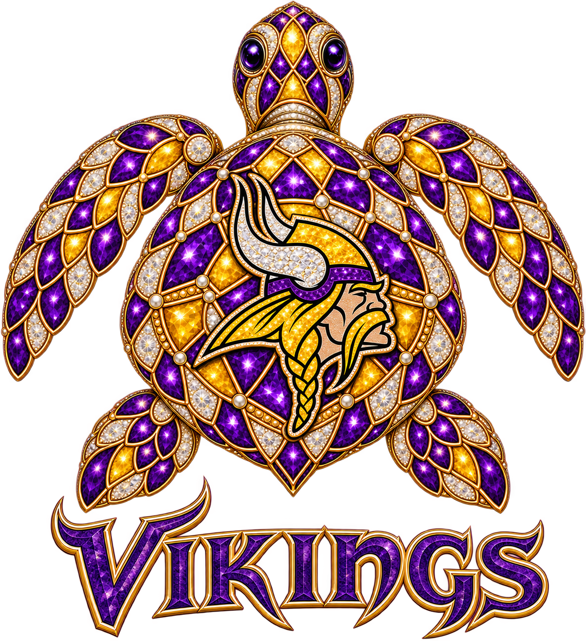 Minnesota Vikings Jeweled Sea Turtle DTF transfer