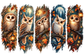 Autumn Owl Panels DTF transfer