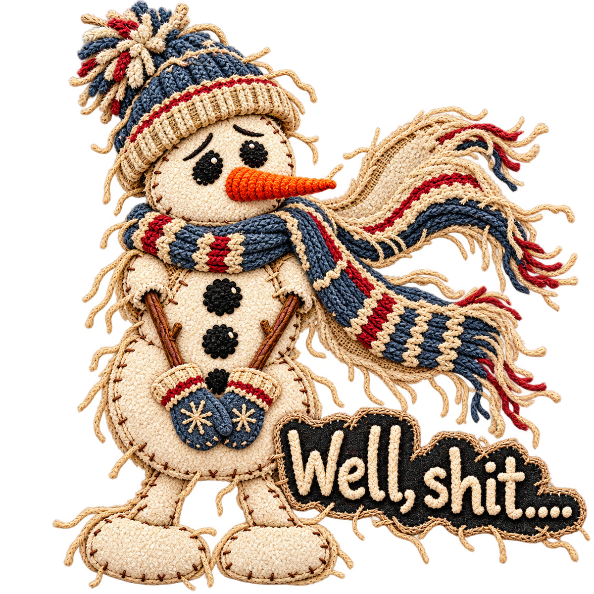 Well Shit Snowman Patch DTF transfer