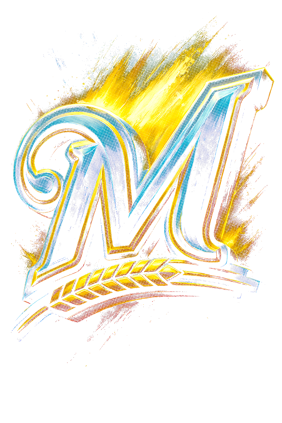 M Halftone shown on a black background