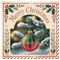 Christmas Ornament Merry Christmas Stamp DTF transfer