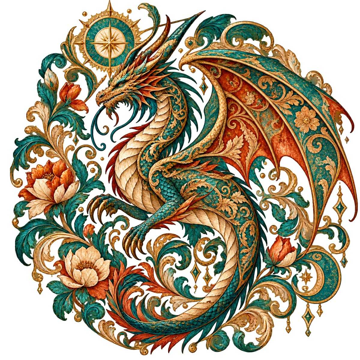 Nordic Dragon DTF transfer design
