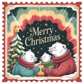 Polar Bear Cocoa Merry Christmas Stamp DTF transfer