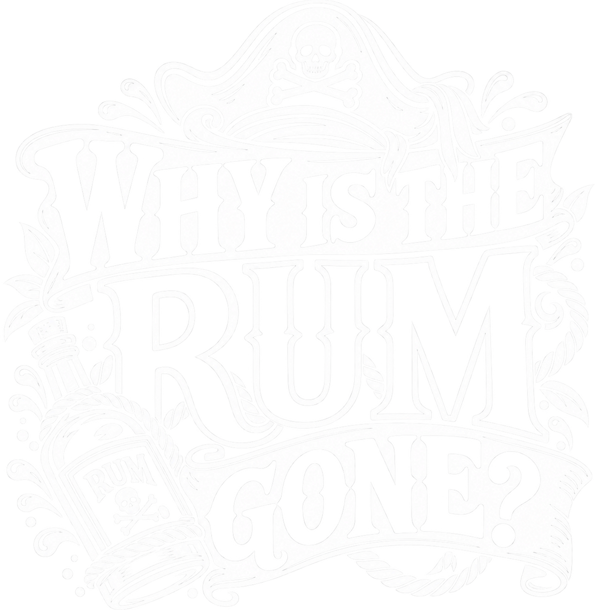 Why Is The Rum Gone (white letters)